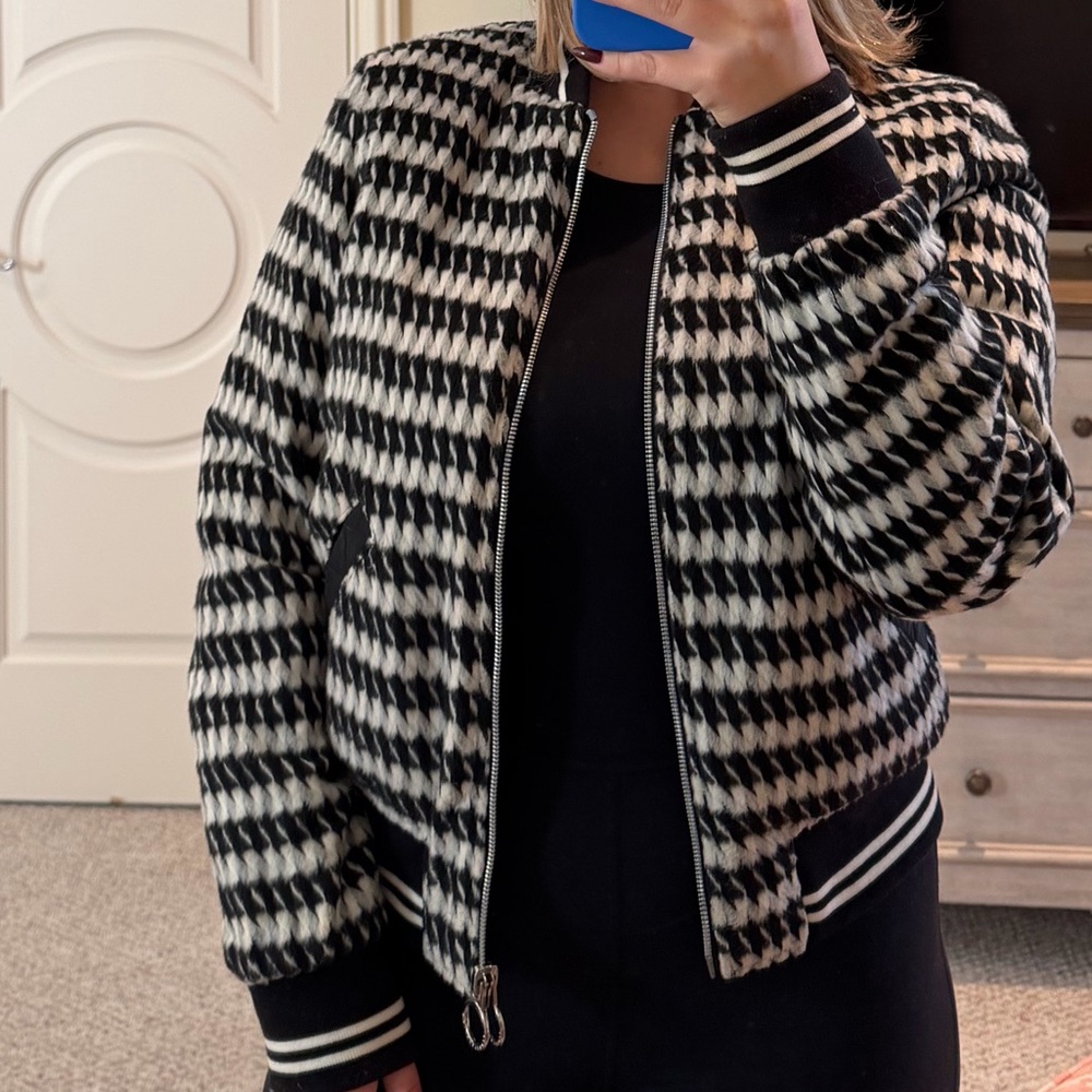 BCBGeneration Black and White Bomber Jacket